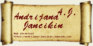 Andrijana Jančikin vizit kartica